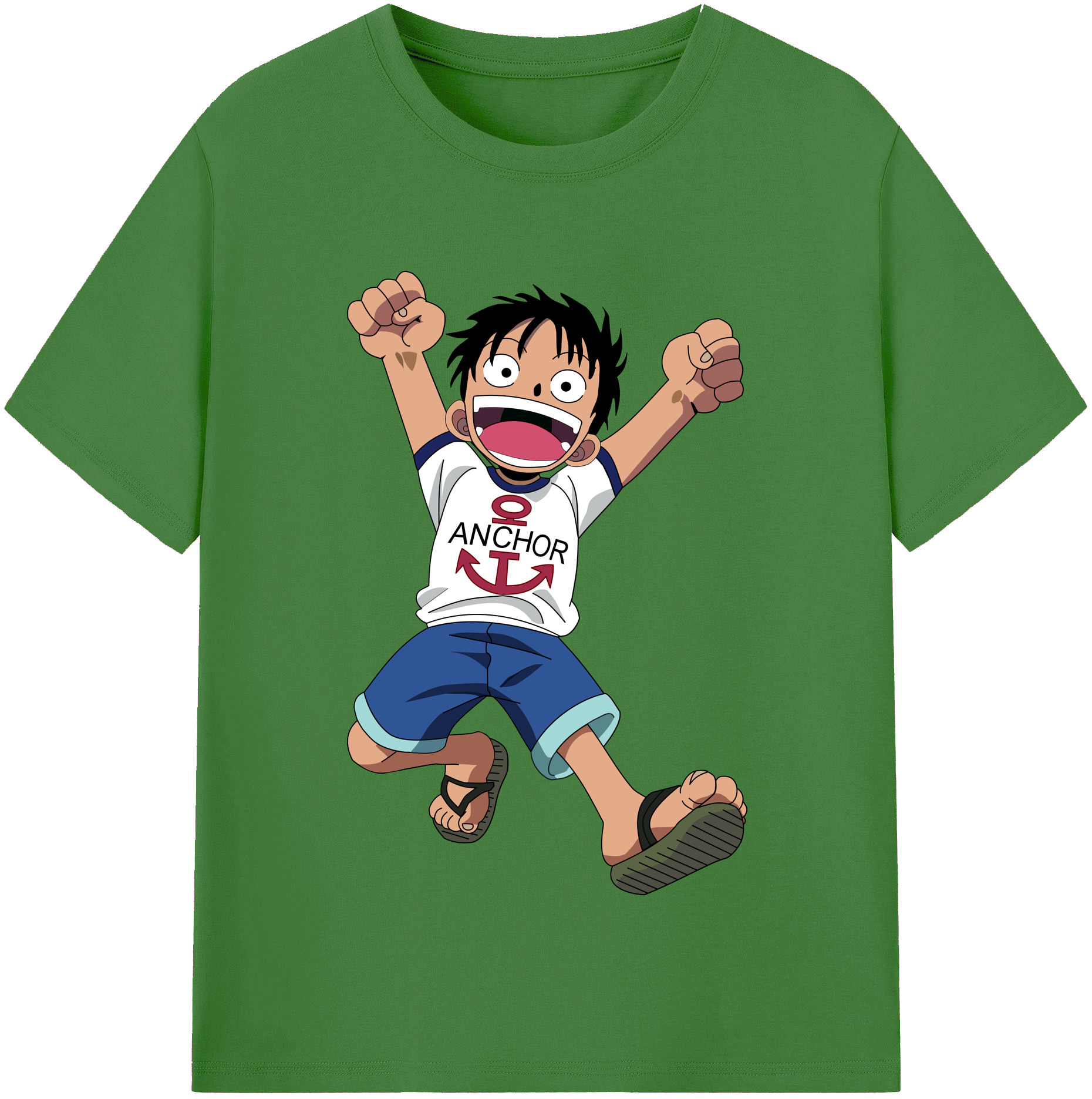 ワンピース モンキー・D・ルフィ ONE PIECE Monkey D. Luffy レディースカジュアルプリントTシャツ（綿100％）